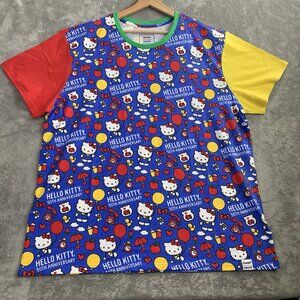 Sanrio x Loungefly Shirt Adult Unisex 2XL Hello Kitty 50th Anniversary AOP Cat